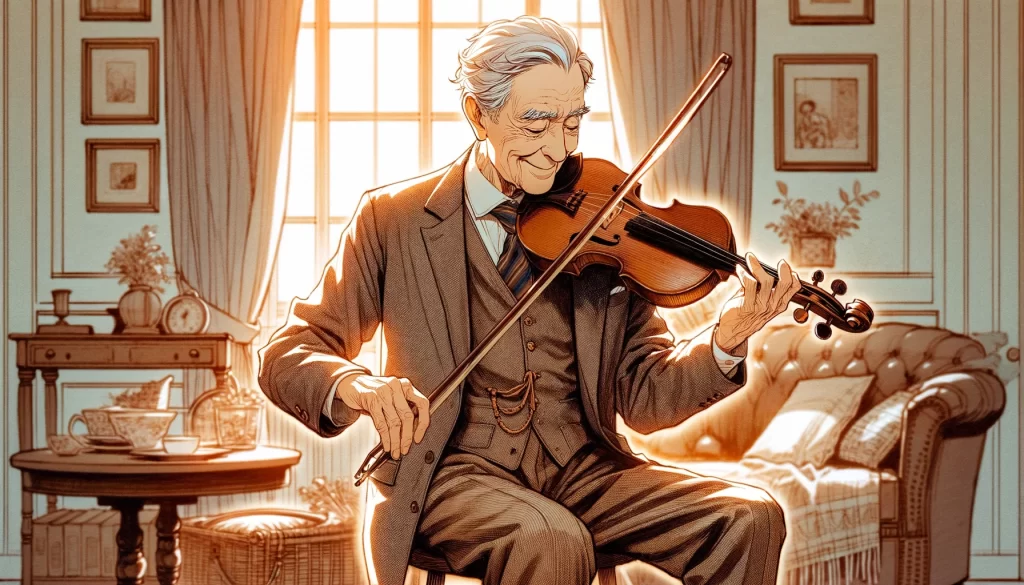 バイオリンを弾くお爺さん