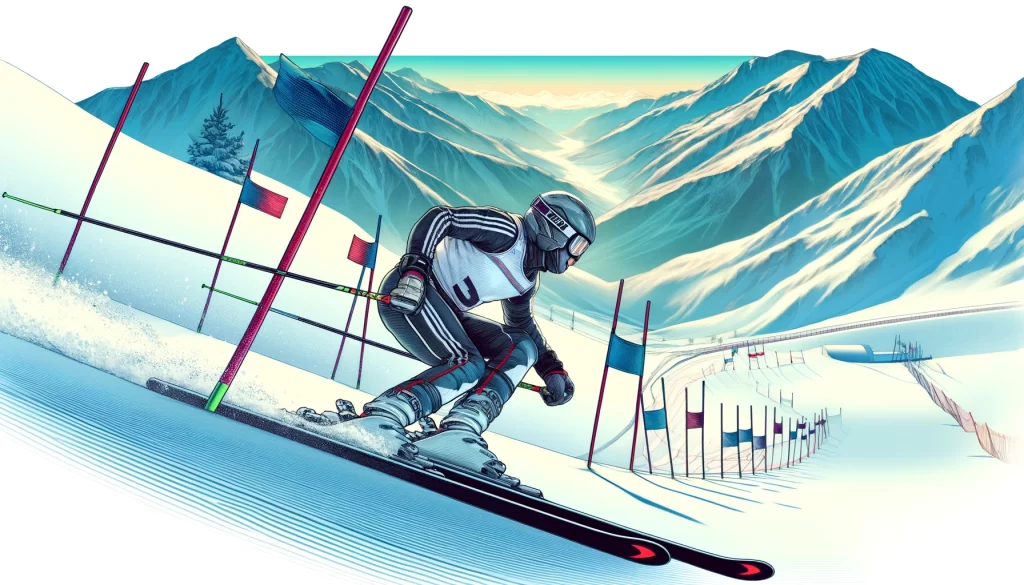 競技スキーをする人